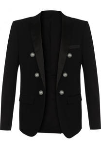 Шерстяной блейзер с остроконечными лацканами Balmain