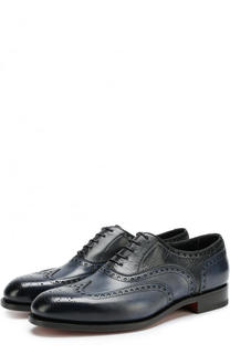 Кожаные оксфорды с брогированием Santoni