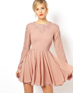 Короткое приталенное платье в готическом стиле ASOS - Кремовый