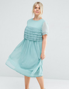 Платье миди для выпускного ASOS CURVE SALON - Зеленый