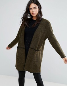 Кардиган с контрастной отделкой Soaked In Luxury - Зеленый