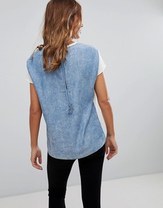 Maison Scotch Contrast Back Panel T-Shirt - Белый