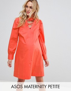 Платье с решеткой из лямок ASOS Maternity PETITE - Оранжевый