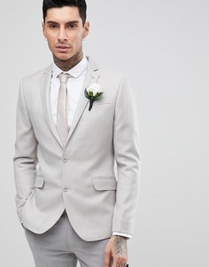 Блейзер скинни из 100% мериносовой шерсти ASOS WEDDING - Серый