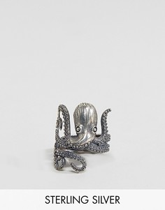 Серебряное кольцо с осьминогом ASOS - Серебряный