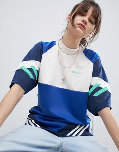 Футболка в стиле колор блок adidas Originals Nova - Синий