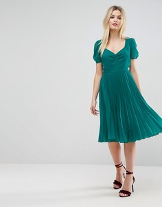 Платье миди со складками ASOS - Зеленый