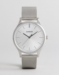 Серебристые часы с сетчатым браслетом Casio LTP-E140D-7AEF - Серебряный