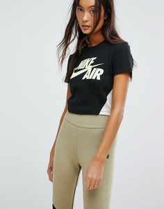 Укороченная футболка (черный/неоновый) Nike Cropped - Черный