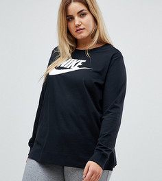Черный лонгслив Nike Plus - Черный