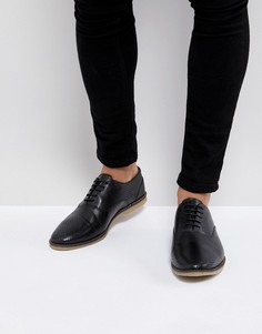 Черные повседневные кожаные туфли на шнуровке с перфорацией ASOS - Черный