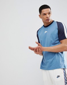 Синяя футболка с логотипом в центре Nike N98 AH8648-437 - Синий