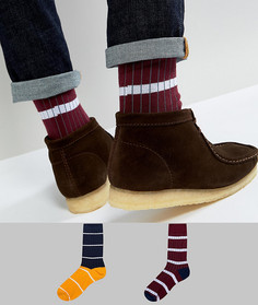 2 пары носков в рубчик с полосками ASOS - Мульти