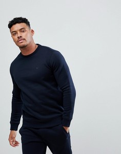 Темно-синий свитшот с круглым вырезом и логотипом Emporio Armani - Темно-синий