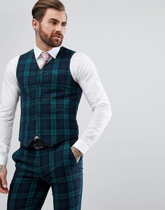 Приталенный жилет в шотландскую клетку ASOS - Зеленый