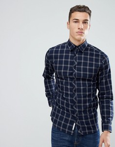 Узкая рубашка в клетку Jack &amp; Jones - Темно-синий