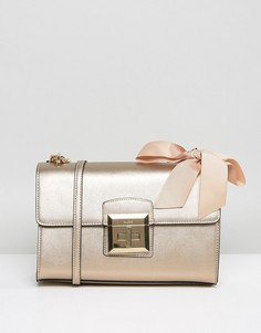 ALDO Cross Body Bag with Chain Strap and Bow Detail in Gold - Золотой