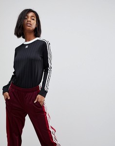 Черный трикотажный топ с тремя полосками adidas Originals adicolor - Черный