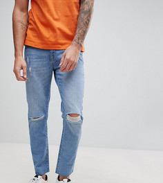 Узкие джинсы с заплатками Brooklyn Supply Co - Синий