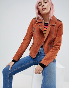 Замшевая байкерская куртка ASOS - Коричневый