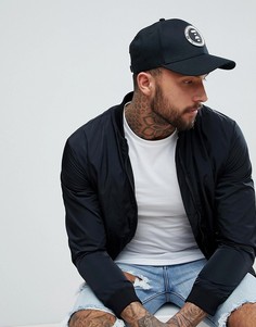 Черная бейсболка с резиновой нашивкой ASOS - Черный