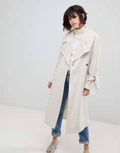 Пальто с поясом ASOS - Кремовый