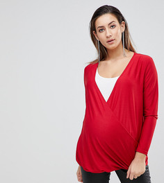 Топ из крепа с запахом ASOS Maternity - Красный