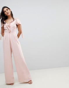 Комбинезон с оборками ASOS - Коричневый