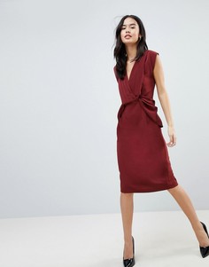 Платье-футляр миди с драпировкой ASOS - Красный