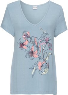 Футболка (синий матовый с рисунком) Bonprix