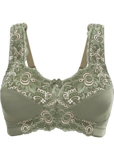 Бюстгальтер поддерживающий, чашка G (оливковый/каменно-бежевый) Bonprix