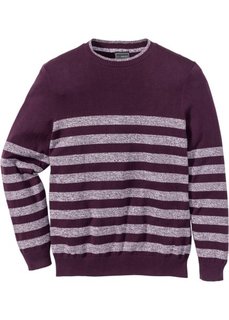 Пуловер Regular Fit в полоску (цвет бузины в полоску) Bonprix