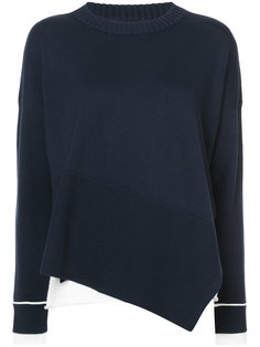Long Sleeve Crewneck Sweater With Asymmetrical Hem Derek Lam 10 Crosby
