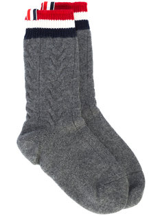 cashmere cable-knit socks Thom Browne