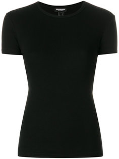 футболка с логотипом и отделкой в рубчик  Dsquared2