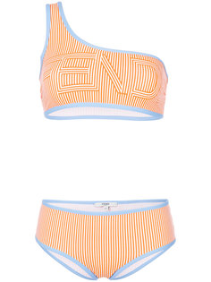 полосатый купальник-бикини с логотипом Fendi