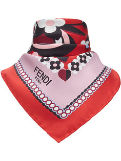 платок с цветочным принтом с логотипом Fendi