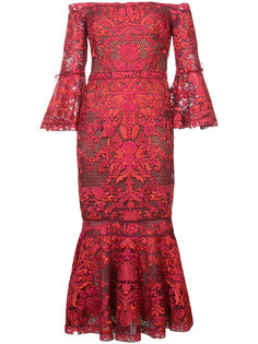 кружевное платье с открытыми плечами Marchesa Notte