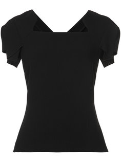 топ с рукавами из заложенных складок Roland Mouret