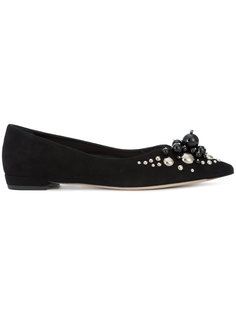 embellished ballerina shoes Miu Miu