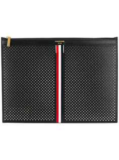 папка для документов на молнии с полосками Thom Browne