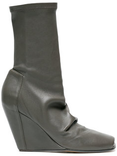 Leather 80 wedge boots with open toe Rick Owens
