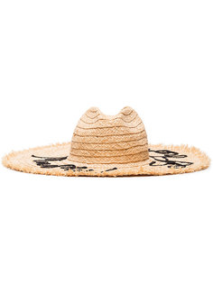 соломенная шляпа с вышивкой Miu Miu
