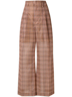 checked wide leg trousers  Toga Pulla