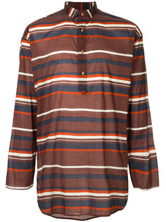 curved hem stripe shirt  Kolor