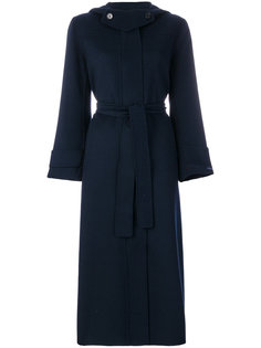 пальто с поясом и капюшоном S Max Mara