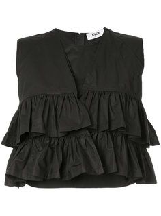 укороченный топ с оборками  MSGM