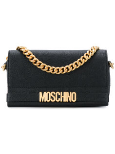 клатч с бляшкой с логотипом  Moschino