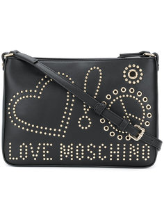 сумка на плечо с заклепками и логотипом Love Moschino
