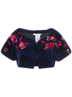 petal-embellished fur bolero Oscar de la Renta